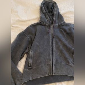 Black Hollister Cropped Zip up